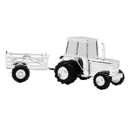 Traktor sparebøsse fra Nordahl Andersen i forkromet stål 21,5 cm